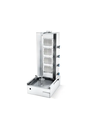 China Silver Automatic Electric Shawarma Machine for Restaurant Electric Turkey Shawarma Grill Machine 