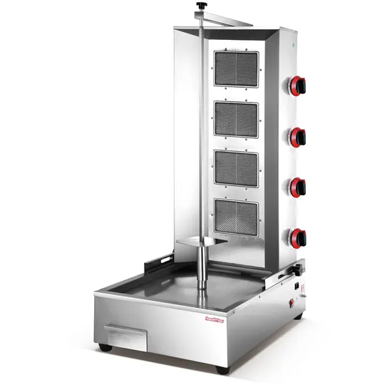 4 Burners Commercial Gas Shawarma Doner Kebab Machine Food Meat Processing Chicken Grill Broiler (HGV