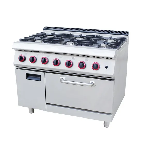 Commercial Cooking Range with Gas Oven for Kitchen LPG & Natural Gas 
