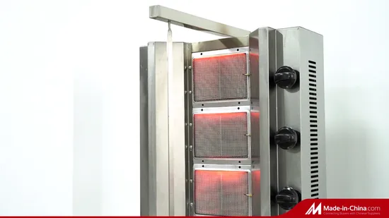 Automatic Commercial Natural Gas Manual Skewer Making Grill Doner Grill Machine Cutting Meat Rotisserie Turkey Kebab Shawarma 