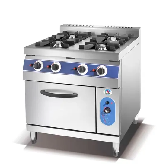 Commercial Free Standing Gas Cooking Range for Restaurant Kitchen Heavy Duty Gas Stove with Oven or Grill 