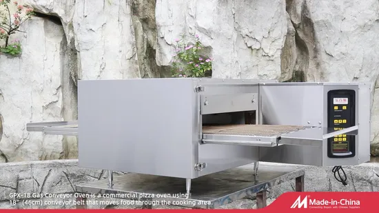 Commercial Bakery Equipment Large Gas Conveyor Pizza Baking Oven with 18