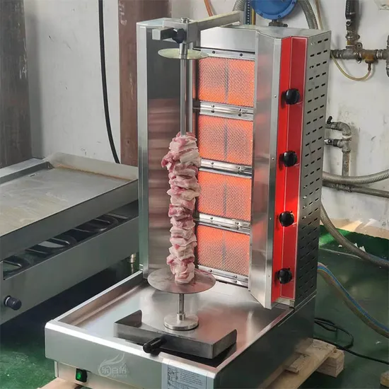 Commercial Kitchen Equipment 4 Burner Gas Vertical Broiler Shawarma Spinning Doner Kebab Gyro Grill Machine CE/ETL Approved (RG