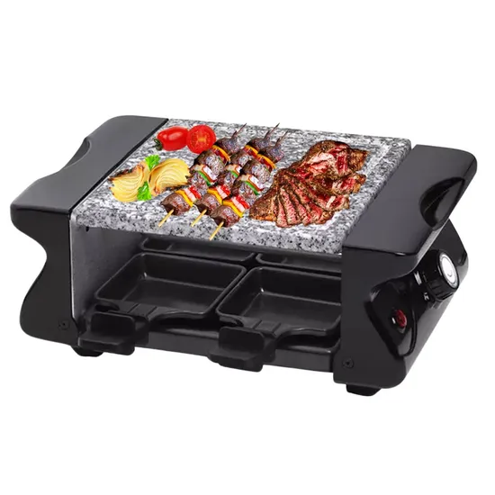 650W Raclette Grill Indoor Barbecue Griddle with Non