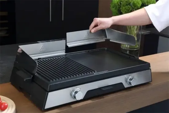 Electric Griddle Raclette Grill Plancha Smokeless Party BBQ Grill with Non
