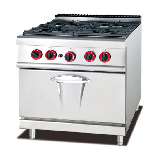 Commercial Kitchen Equipment 4 Burners Gas Cooking Range with Gas Oven (GH