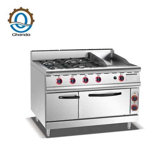 Kitchen Equipment Freestanding Gas Cooking Range Machine 6 Burner Gas Range with Oven 